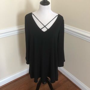 Abbeline black x-front dress